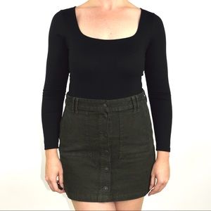 forest green corduroy skirt